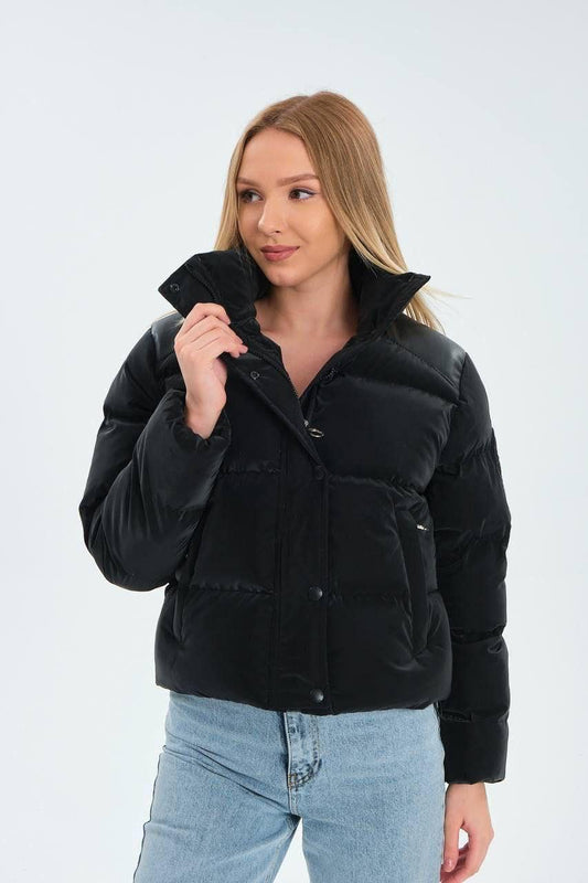 Solid Color Puffer Jacket